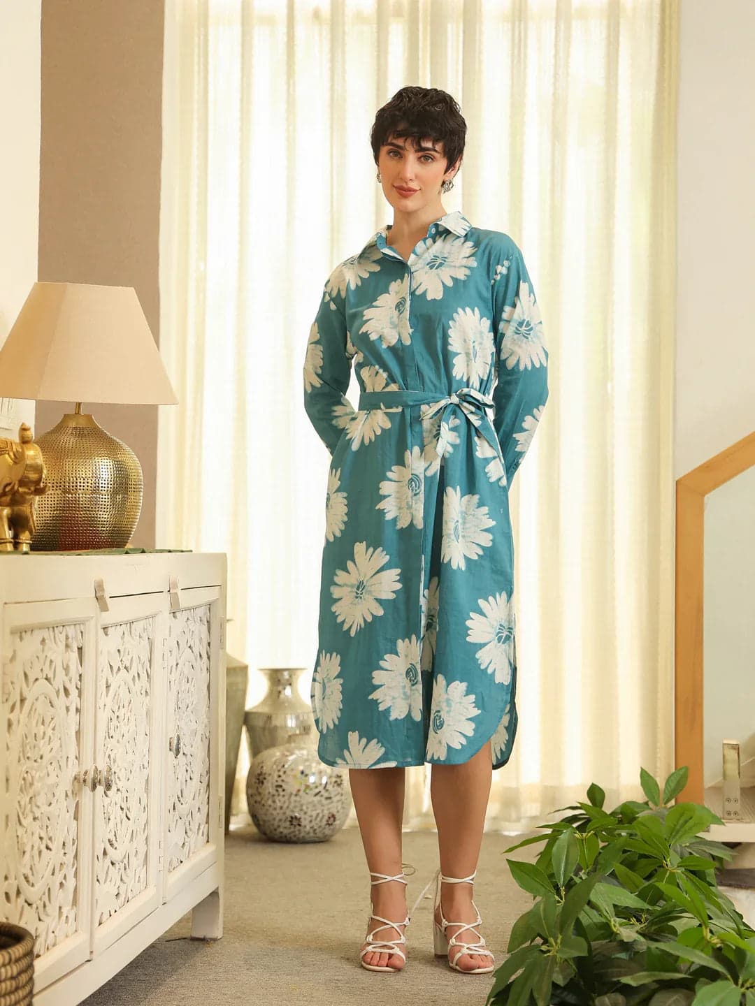 Mokogai Cobalt Collar Day Dress