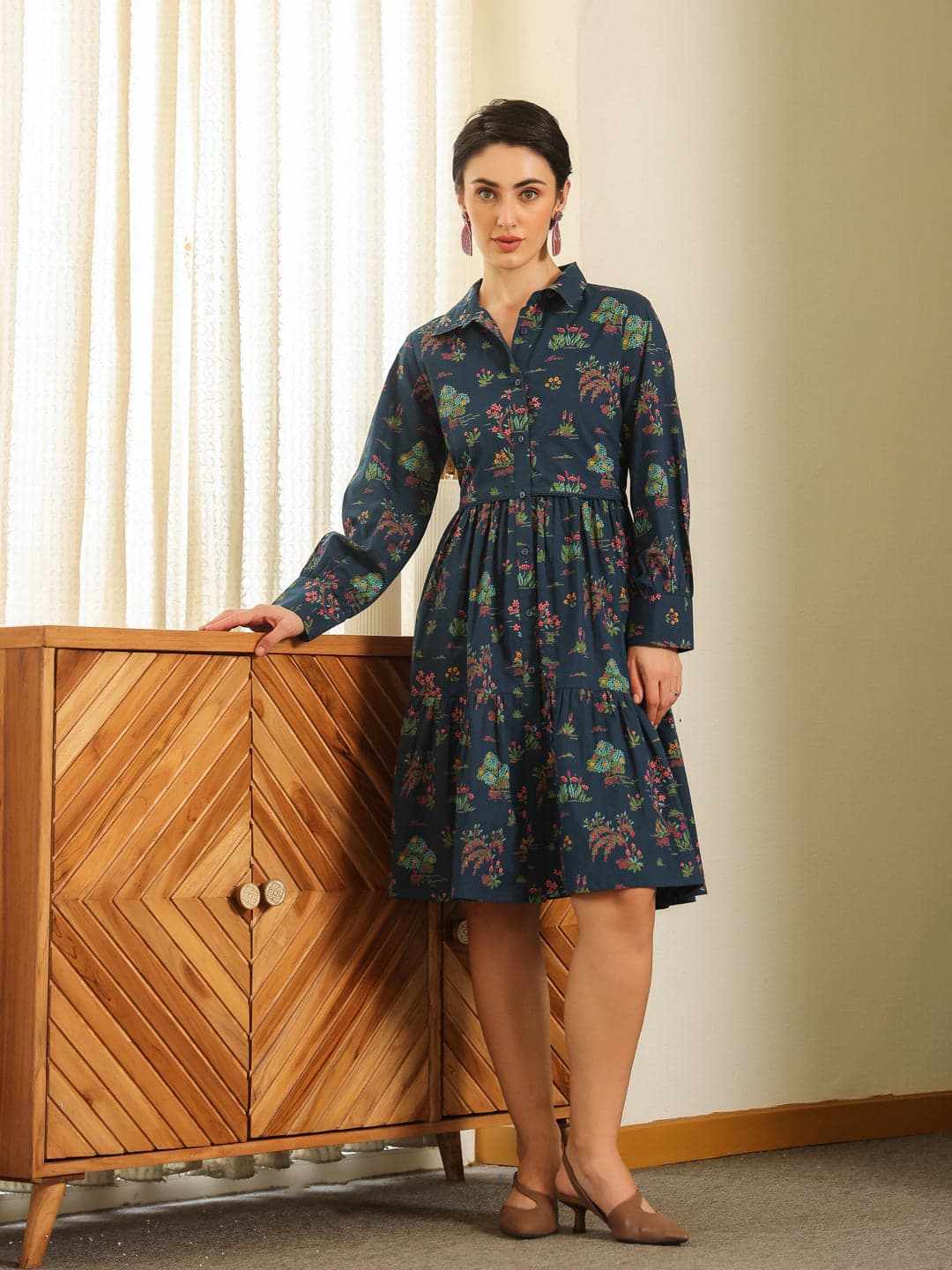 Mokogai Midnight Print Day Dress