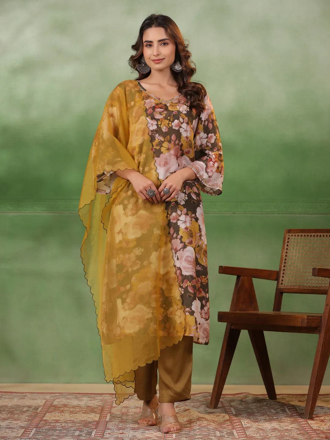 Mokogai Olive Silk Festival Pair