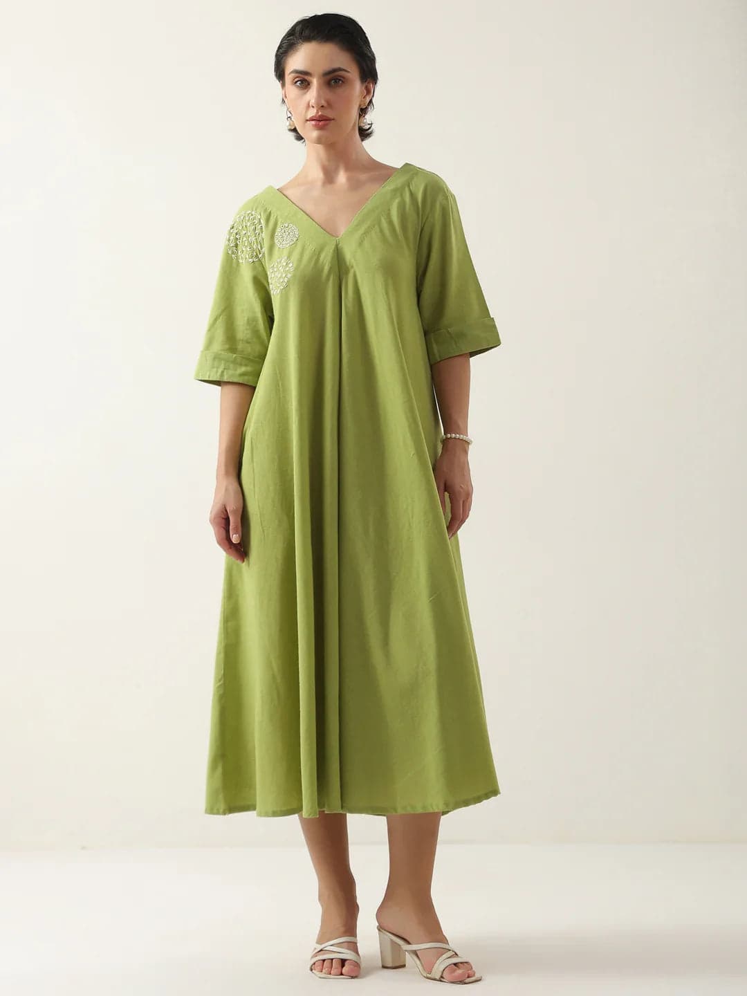 Mokogai Lime Vee Day Dress