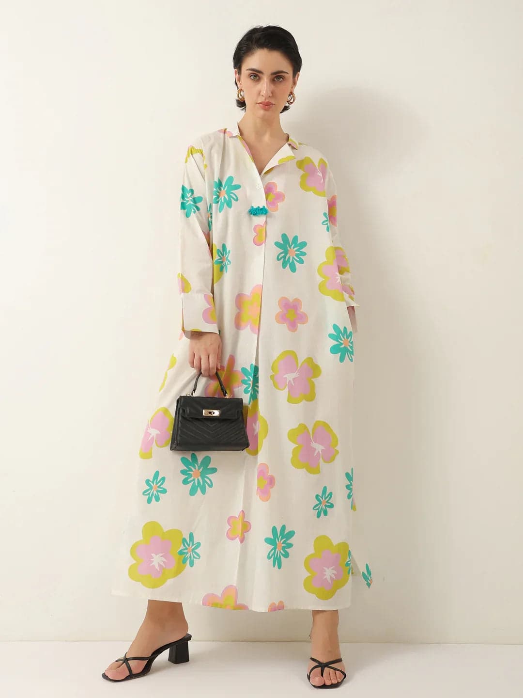 Mokogai White Garden Collar Dress