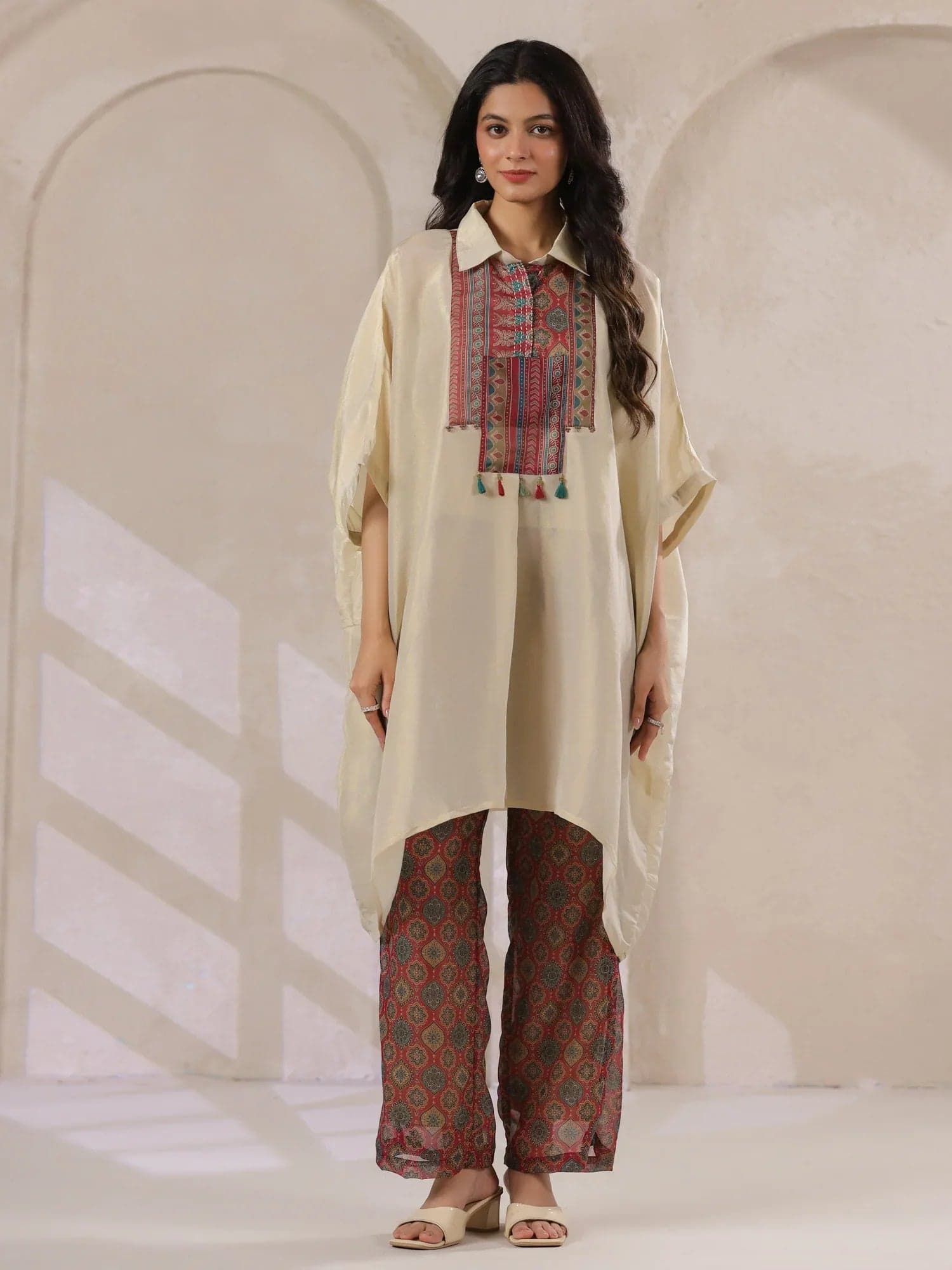 Mokogai Ivory Kaftan Garden Twin